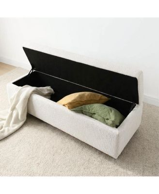 Upholstered Storage Bench Ottoman, Lift-Top Bedroom End Bench