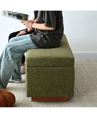 Upholstered Storage Bench Ottoman, Lift-Top Bedroom End Bench