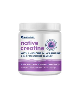 Creatine Monohydrate Powder with L-Leucine and L-Carnitine - Supports Muscle Health for Men and Women - 30 Servings