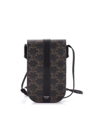 Phone Pouch Crossbody Triomphe Coated Canvas with Leather