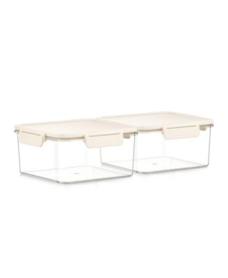 2 Pack Airtight Food Storage Container – Clear Stackable Canister for Pantry, Rice, Pasta, Cereal and Snacks