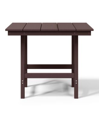 Outdoor HDPE 36" Square Patio Dining Table with Umbrella Hole