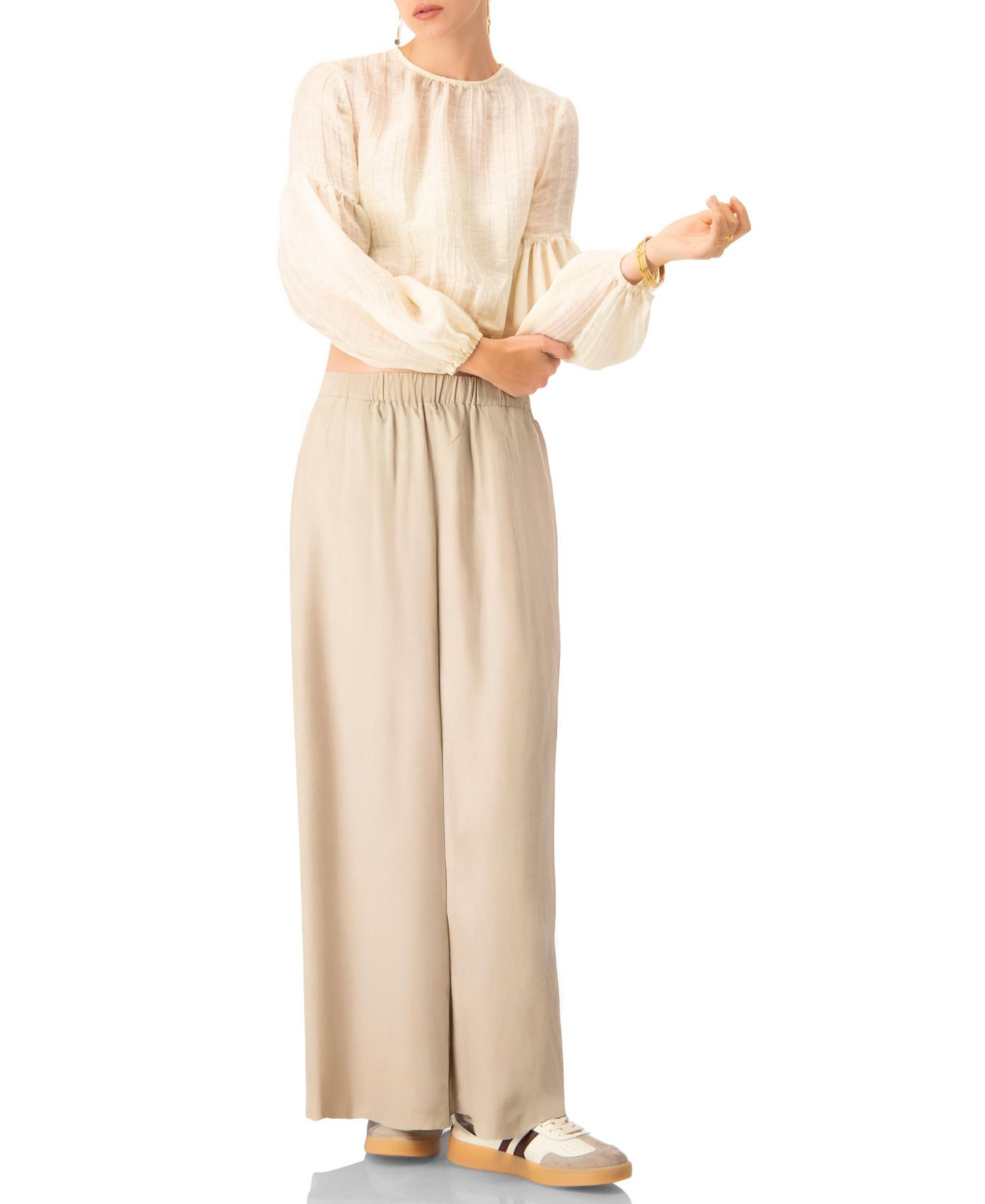 Women's Long Sleeve Balloon Blouse