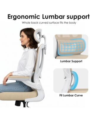 Ergonomic Office Chair, Adjustable Swivel Desk Chair with Headrest and Lumbar Support, Computer Chair for Home Office
