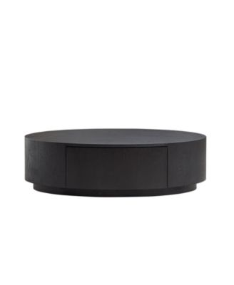 Modern Luxury Oval Coffee Table, Matte  MDF with Storage Drawer for Living Room Accent