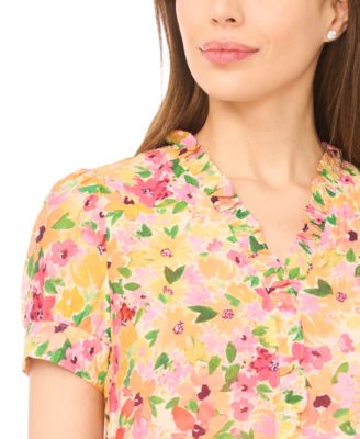 Women's V-Neck Ruffle-Trim Top