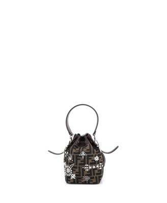 Mini Mon Tresor Bucket Bag Crystal Embellished Zucca Canvas