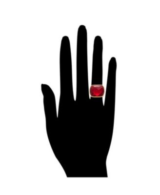 Rubelite Cushion-Cut Cubic Zirconia Statement Ring