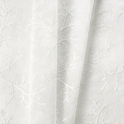 Brewster 100% Polyester Tailored Embroidered Sheer Rod Pocket Valances 70" x 15"
