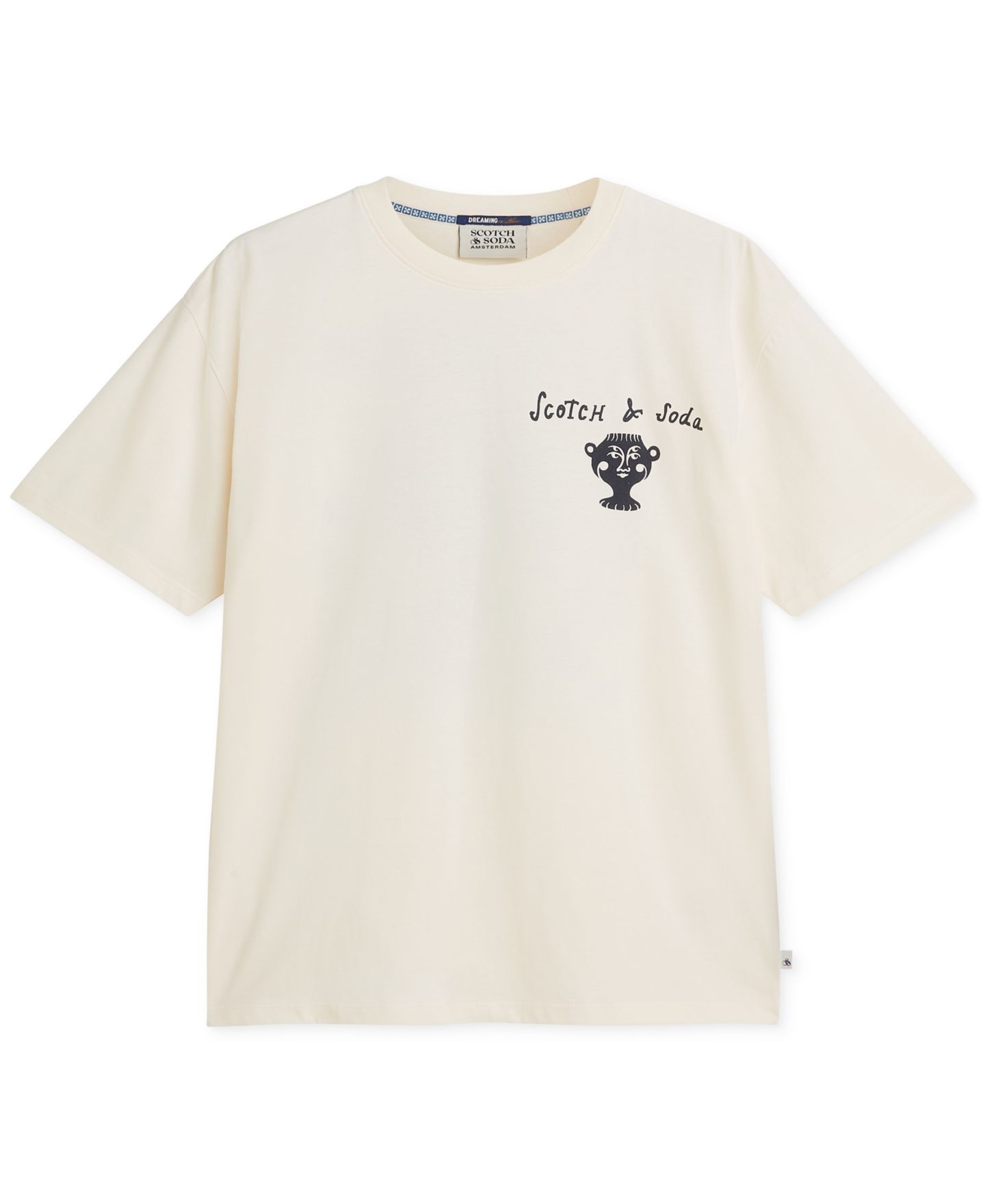Мужская футболка SCOTCH & SODA Short-Sleeve Handpainted Graphic, цвет: Сливочный — фото 6
