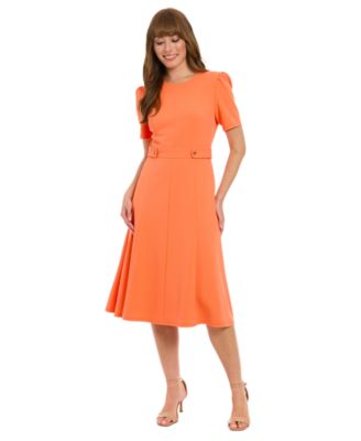 Petite Fit & Flare Scuba Crepe Midi Dress