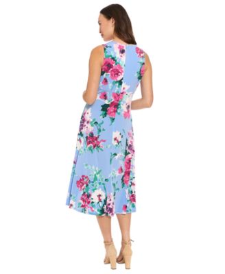 Petite Sleeveless Keyhole Neck Midi Dress