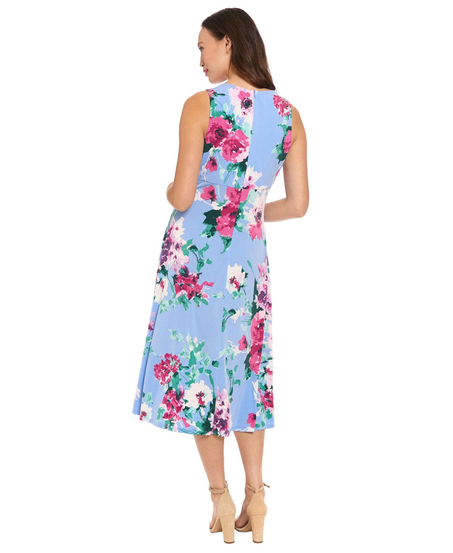Petite Sleeveless Keyhole Neck Midi Dress