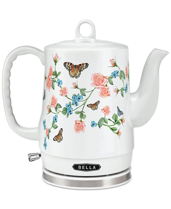 Ceramic Electric Tea Kettle With Floral Motif