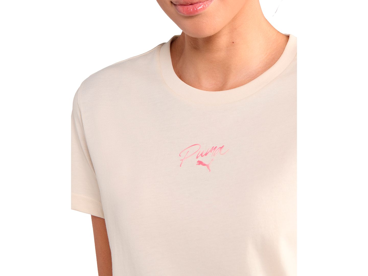 Женская футболка Puma Script Graphic, цвет: Снежный — фото 3