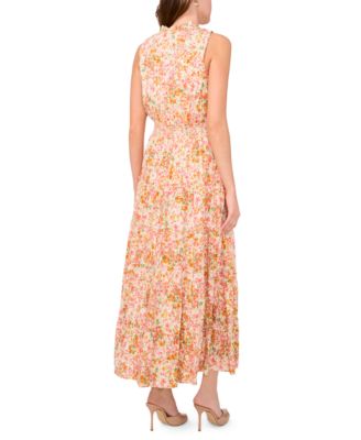 Women's Sleeveless Smocked Waist Tiered Maxi Dress