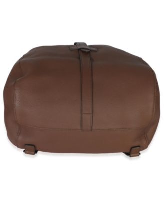 Brown Pebbled Leather Large Grand Prix Backpack