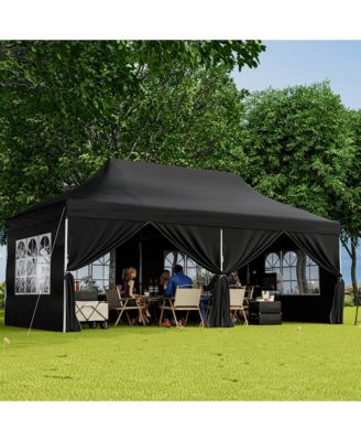 10 x 20 FT Canopy w/ 6 Detachable Sidewalls Carrying Bag UPF50+ Sun Protection