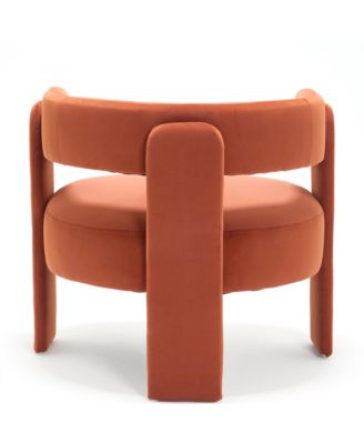 Velvet Accent Chair, Mid-Century Modern Armchair with Wooden Legs and Adjustable Foot Nails for Living Room, Home Office, Bedroom