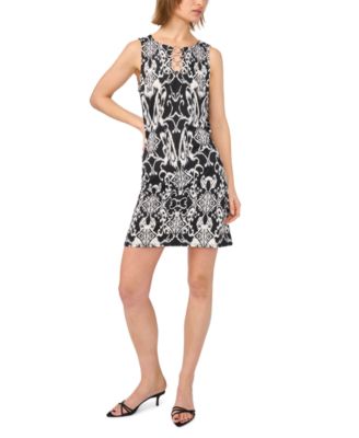 Women's Sleeveless Keyhole 3 Ring Printed Dress