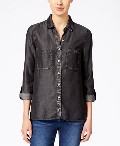 Kut from the Kloth Denim Button-Front Shirt