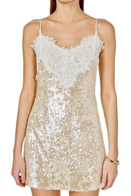 Women's Sequin Lace Mini Dress