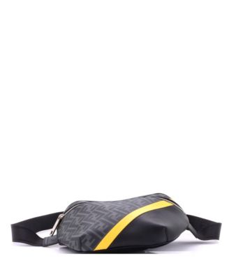 Zip Belt Bag Zucca Coated Canvas and Leather