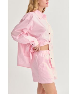 Women's Lana Oversized Poplin Shirt Two Piece Set