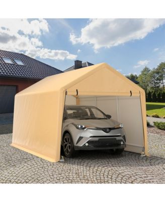 9x17 ft Heavy Duty Carport Canopy PE Car Tent Steel Outdoor Garage Shelter