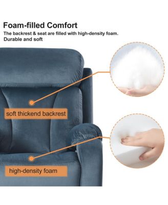 power lift recliner for elderly, velvet electric chair w/ remote, wide seat, side pocket & heavy-duty lift