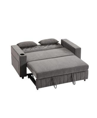 Pull Out Loveseat Sofa with Adjustable Backrest for Small Space