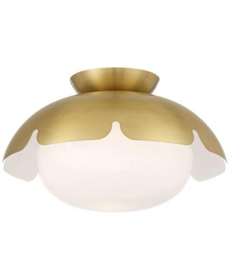 Possini Euro Mina 12" Wide Antique Brass Ceiling Light