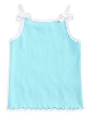 Toddler Girls' 12M-5T Solid Rib Bow Tank Top