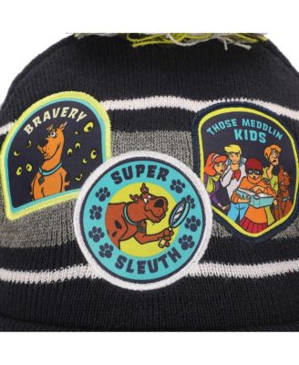 Boys Super Sleuth Badges Youth 2-Piece Knit Beanie and Gloves Set