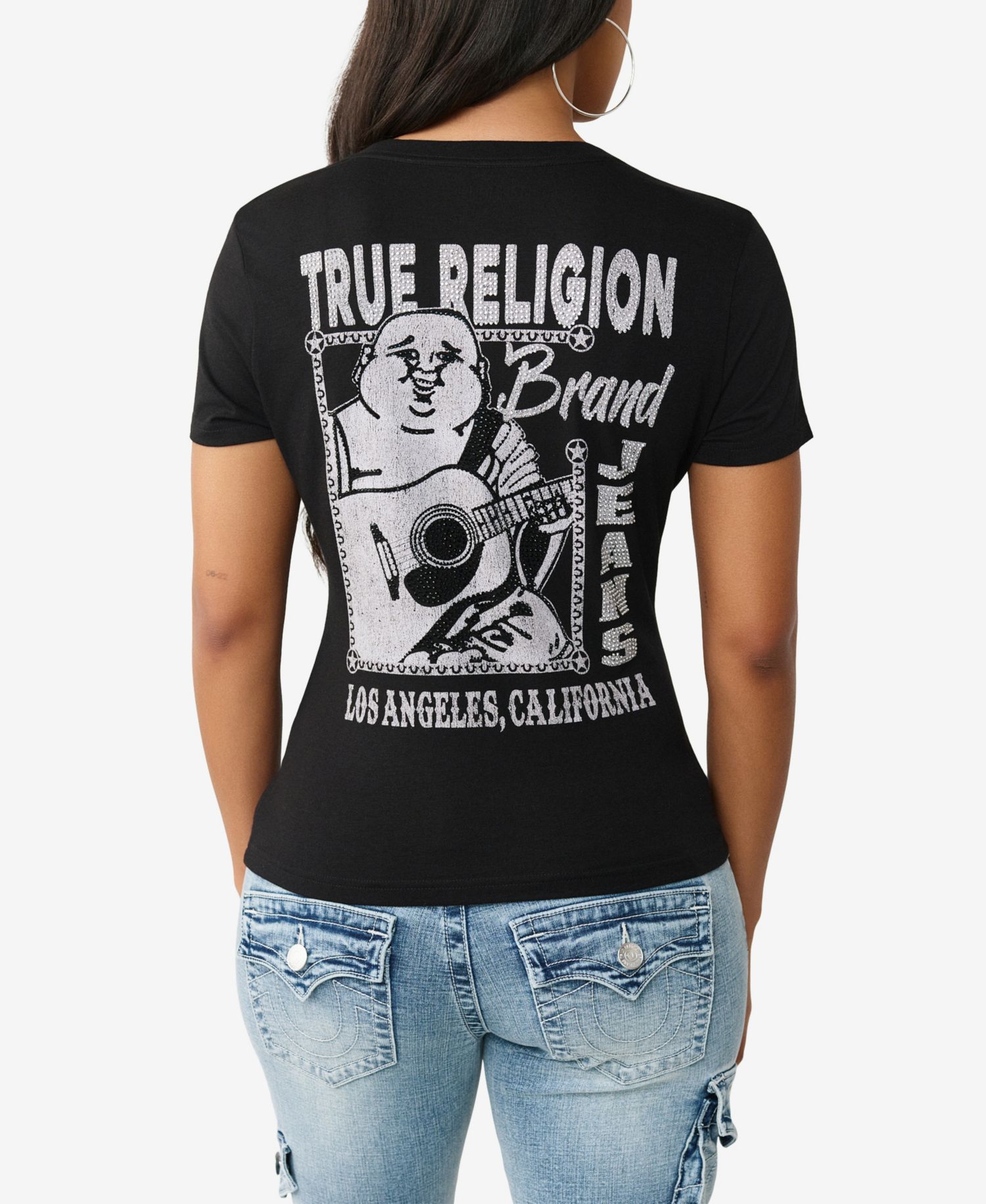 Women's Crystal Buddha V-Neck T-Shirt