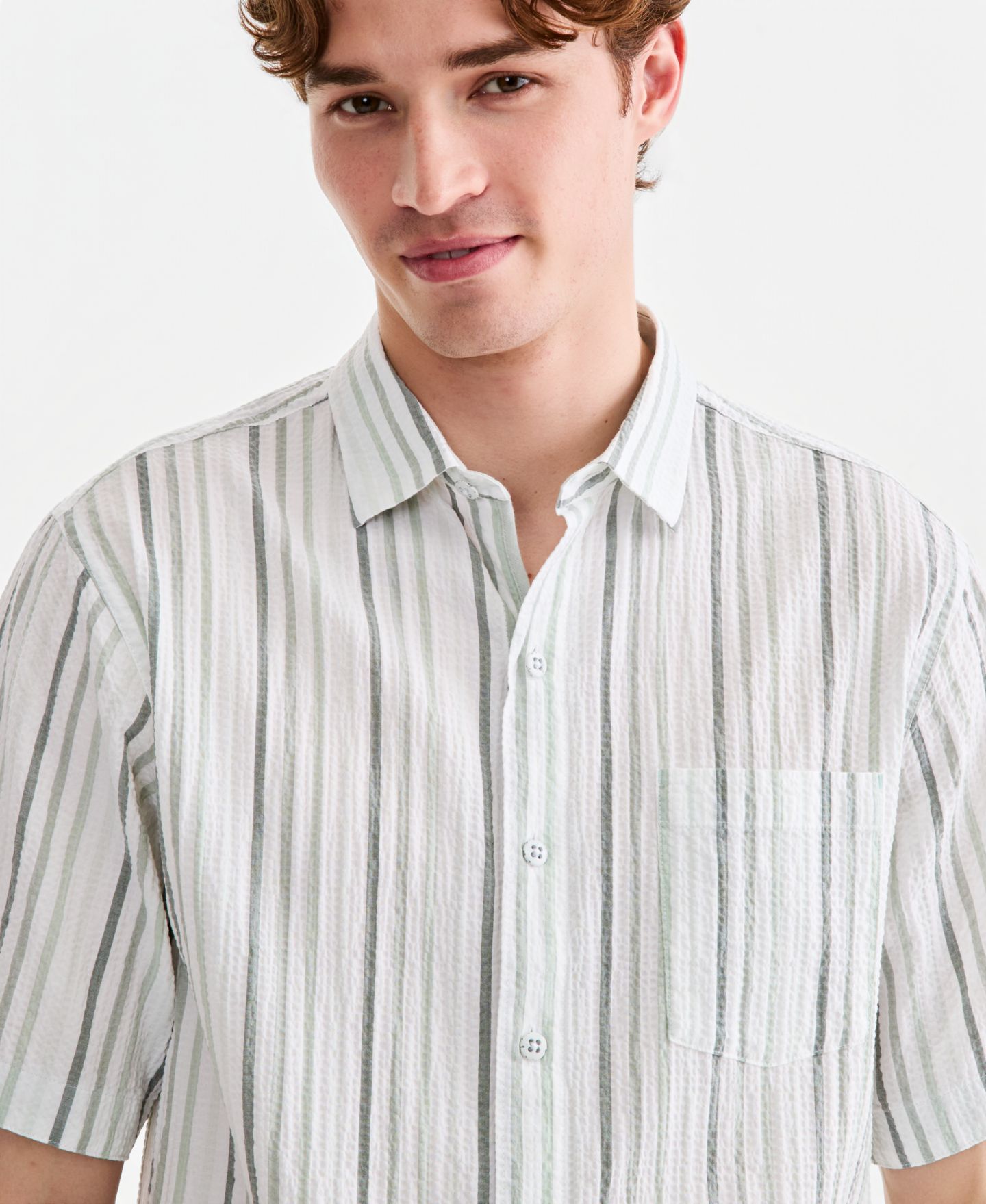 Мужская рубашка Tommy Bahama Nova Wave Silva Stripe, цвет: Пыльный шалфейный — фото 3