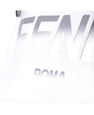 Large Logo Flat Wristlet Pouch Embossed Leather