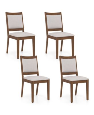 Modern Dining Chair Set of 4 Upholstered Kitchen Chair w/ Padded Backrest and Seat