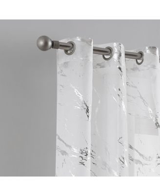 Chloe 2-Pack Linen Textured Metallic Light Filtering Grommet Curtain Panel Pair 38" x 84"