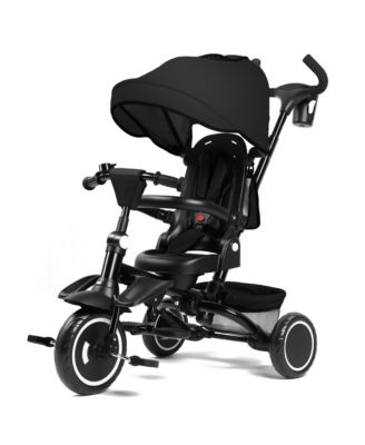 8-in-1 Kids Tricycle with Adjustable Push Handle, Canopy and Storage