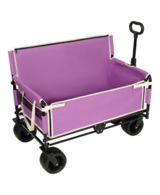 Outdoor Storage 3-in-1 Collapsible Foldable Wagon Cart with Bench Seat & Storage Heavy Duty Utility Cart For Camping