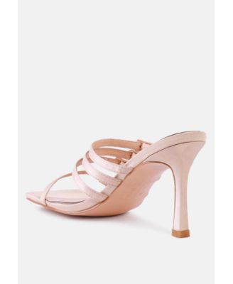 Womens Times Up Diamante Buckle Mid Heel Sandals