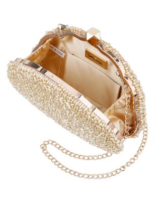 Hera Beaded Shell Shaped Small Clutch Handbag