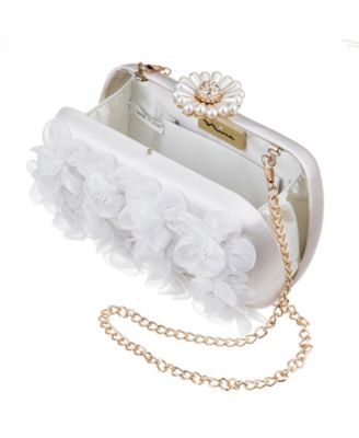 3-D Flower Minaudiere Mini Clutch Handbag