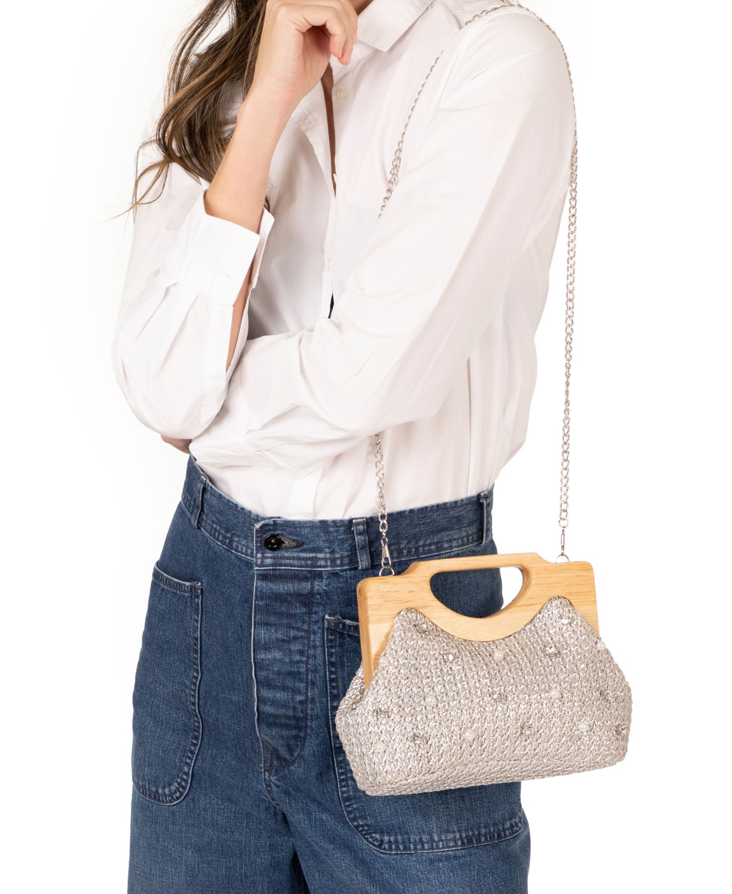 Solei Straw Small Clutch Handbag