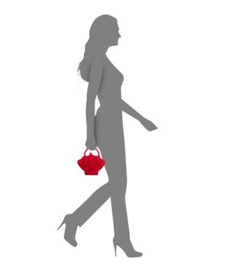 Rattan Shell Minaudiere Small Clutch Handbag