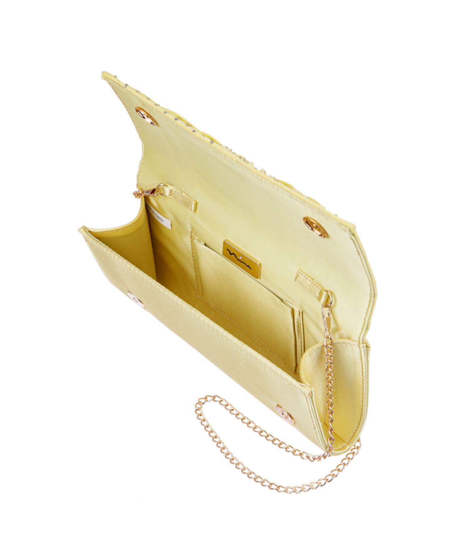 Женский клатч Nina Unique Chiffon Twist Crystal Small Clutch Handbag, цвет: Сливочный кремовый — фото 4