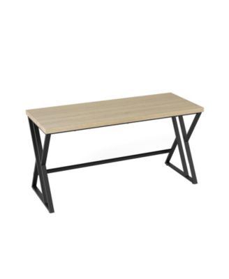 59 in Computer Desk with Heavy Duty Metal Frame and Crossbar