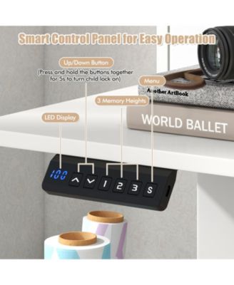 Height Adjustable Electric Standing Desk with Two Drawers