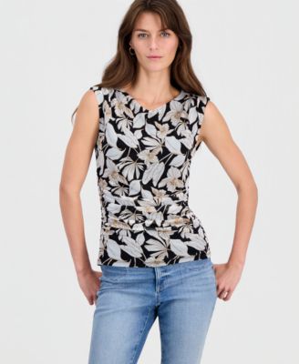 Women's Printed Mesh Sleeveless Top